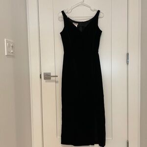 Esprit Classic Black Cotton Velvet Maxi Dress